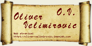Oliver Velimirović vizit kartica